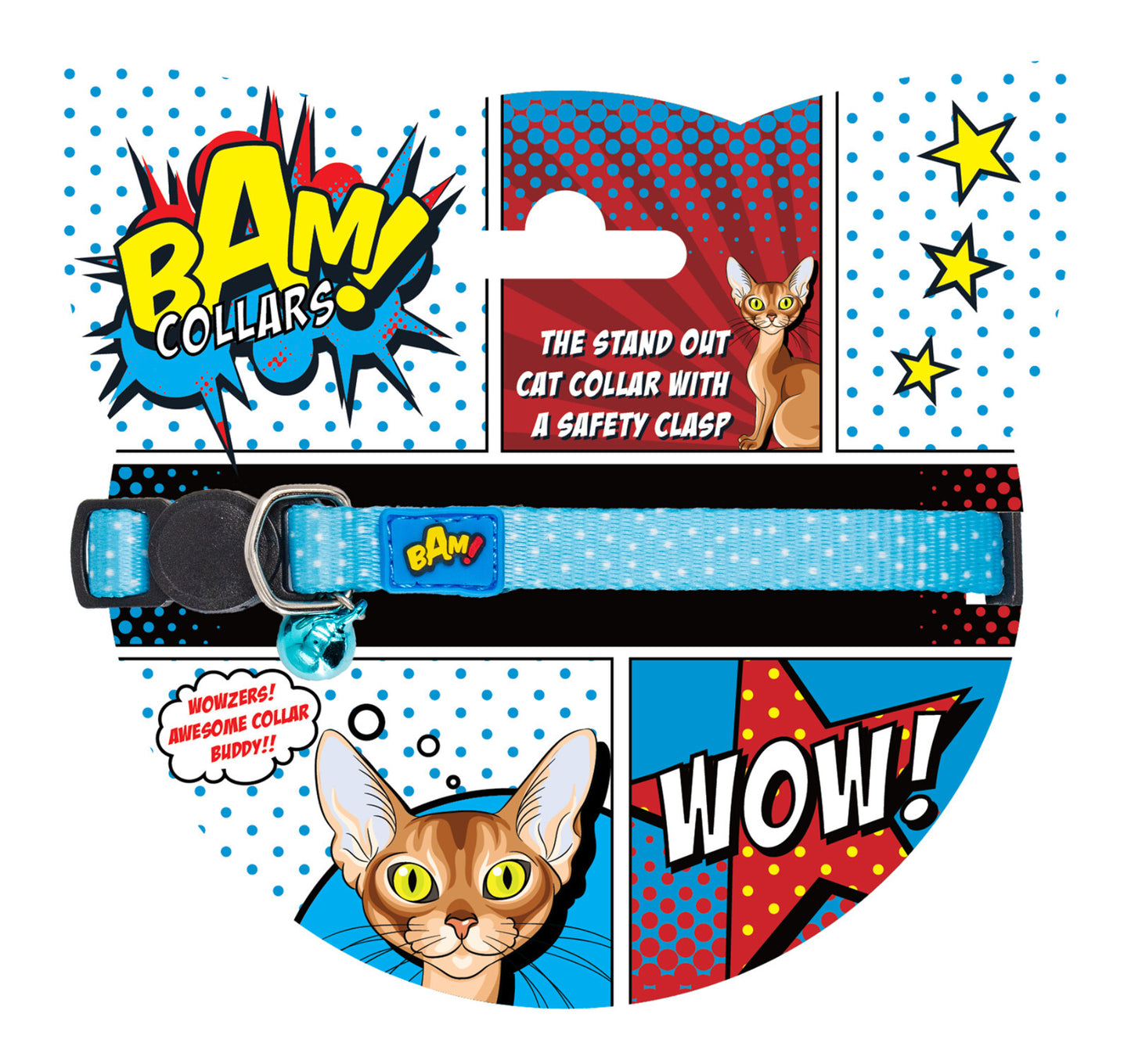 BAM! Sky Dotty Cat Collar