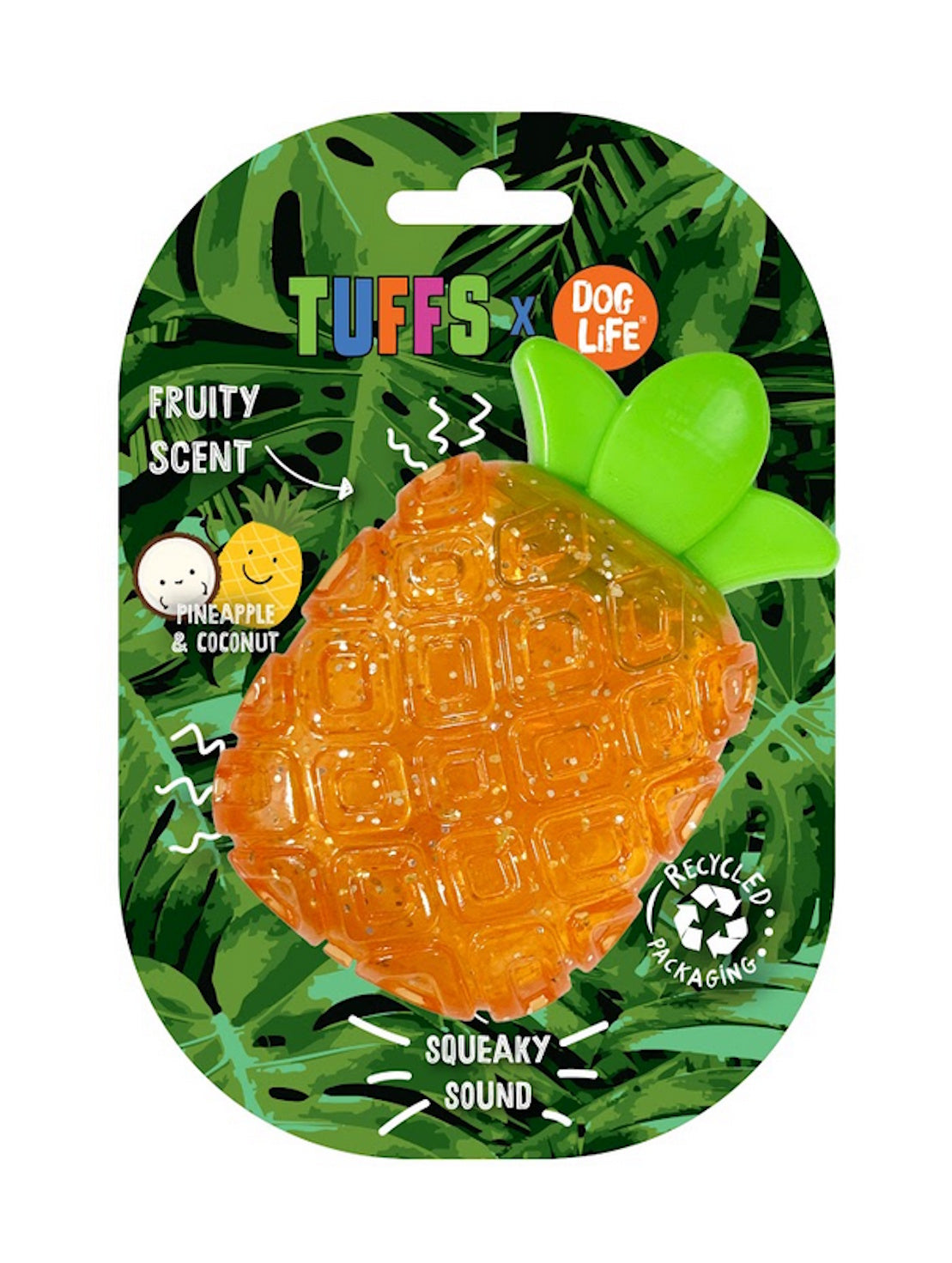 Tuffs Dog Life Pineapple & Coconut Scented Squeaky Dog Toy