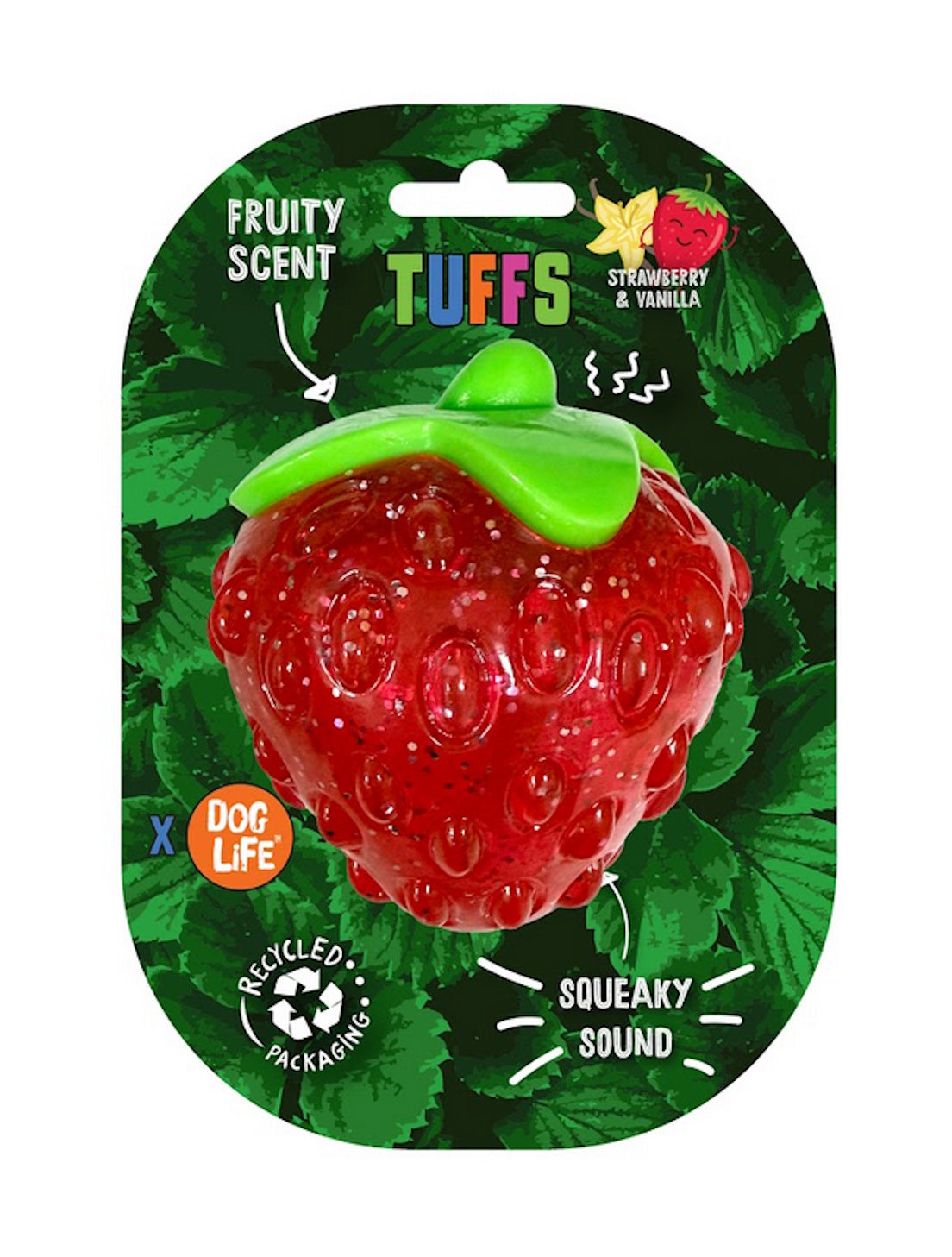 Tuffs Dog Life Strawberry & Vanilla Scented Squeaky Dog Toy