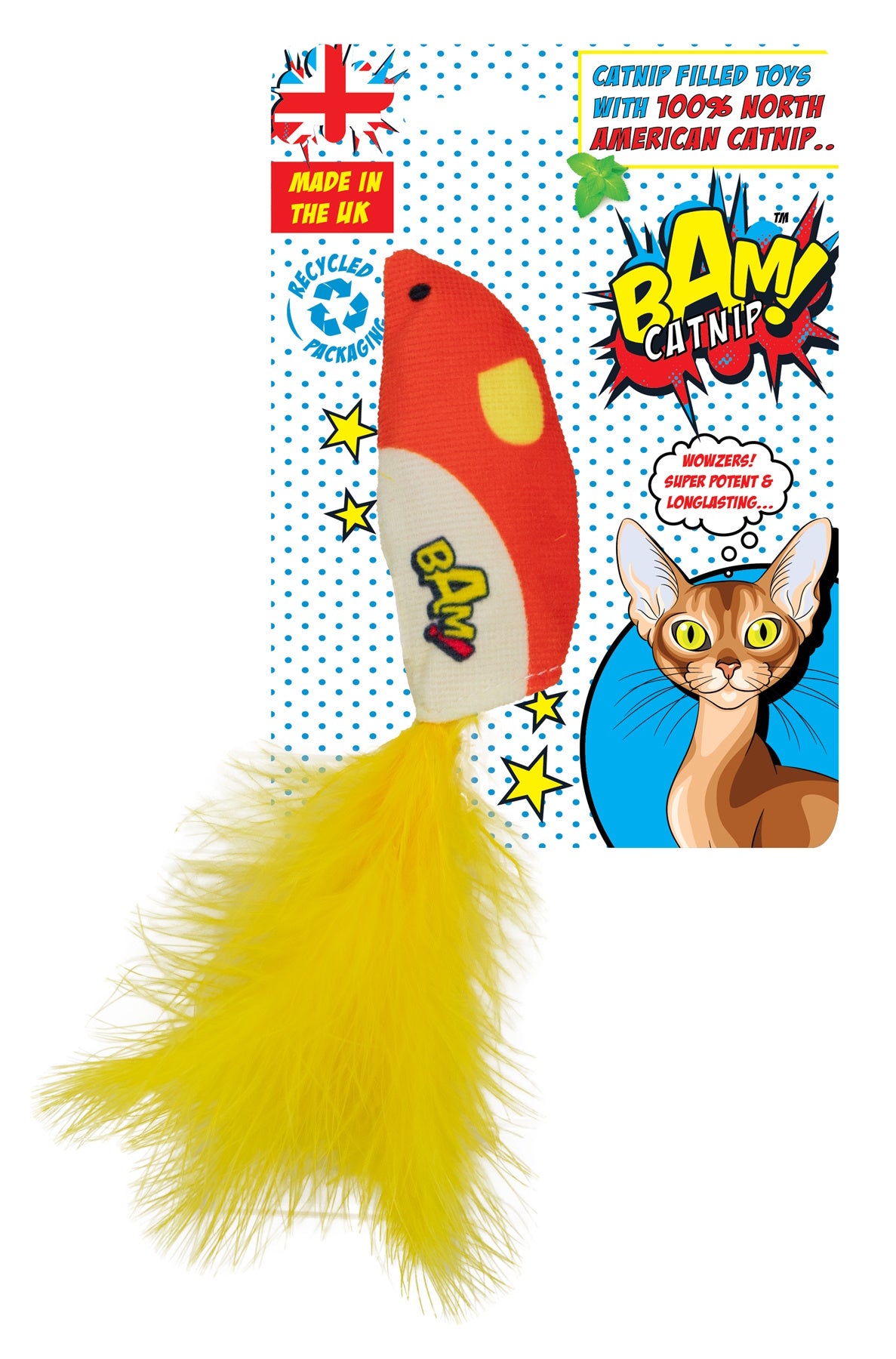 BAM! Catnip Feather Mouse Cat Toy
