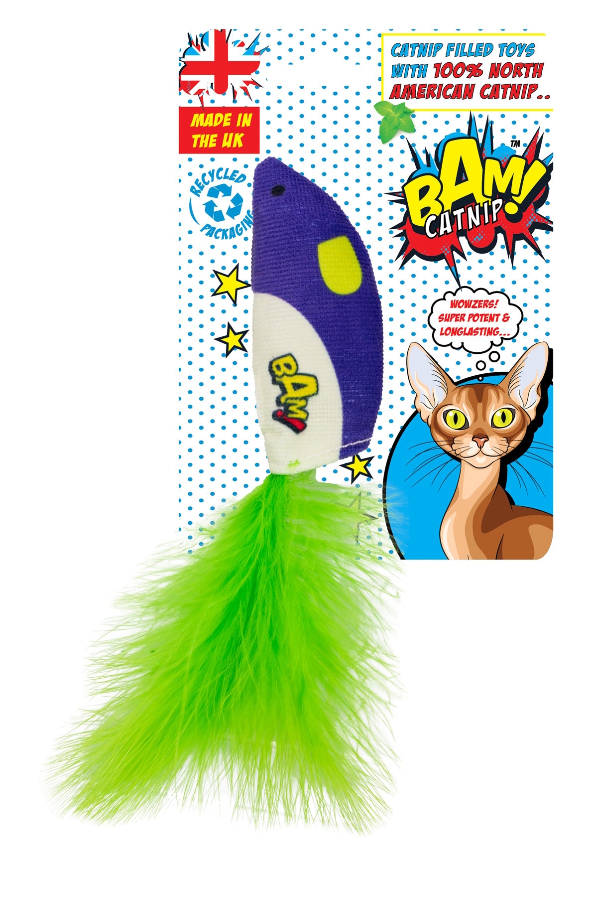 BAM! Catnip Feather Mouse Cat Toy