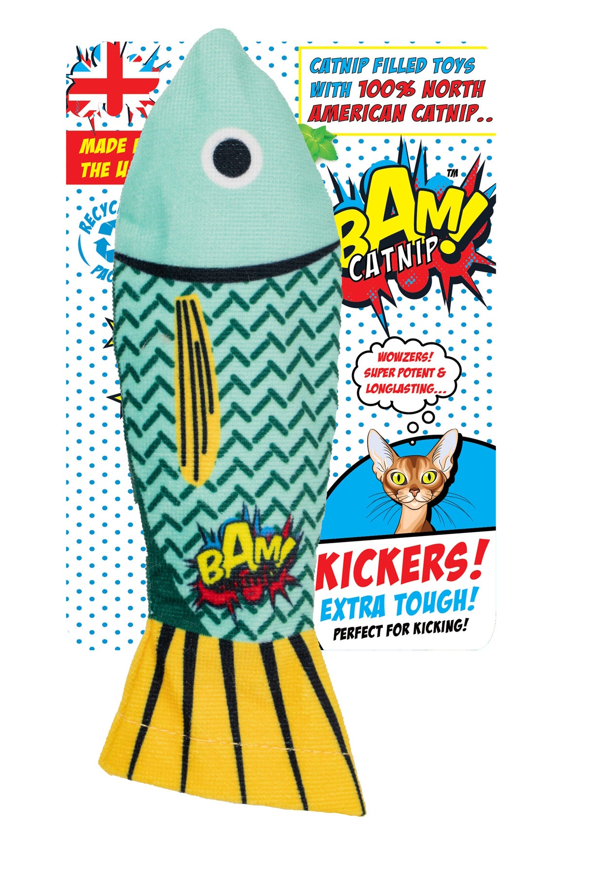 BAM! Catnip Fish Kicker Cat Toy