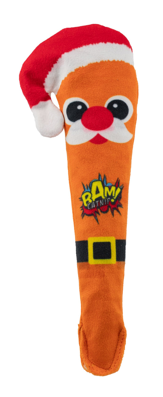 BAM! Festive Santa Carrot Kicker Cat Play Toy