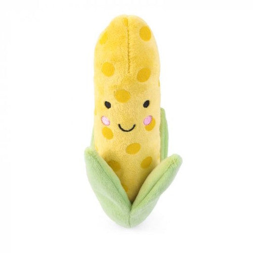 Zoon Veggie Corn on the Cob Soft Squeaky Plush Dog Toy – 21cm