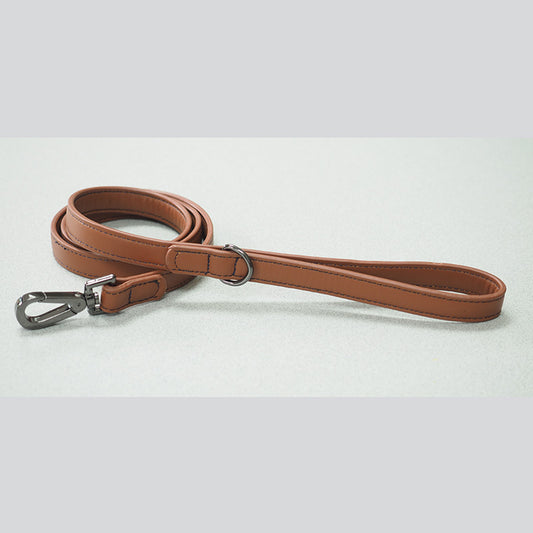 Zoon Luxe Leather Tan Dog Lead 120 x 2cm