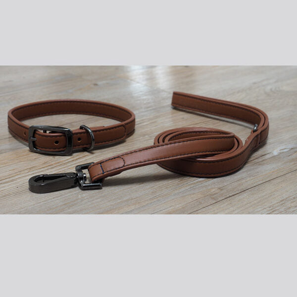 Zoon Luxe Leather Tan Dog Lead 120 x 2cm