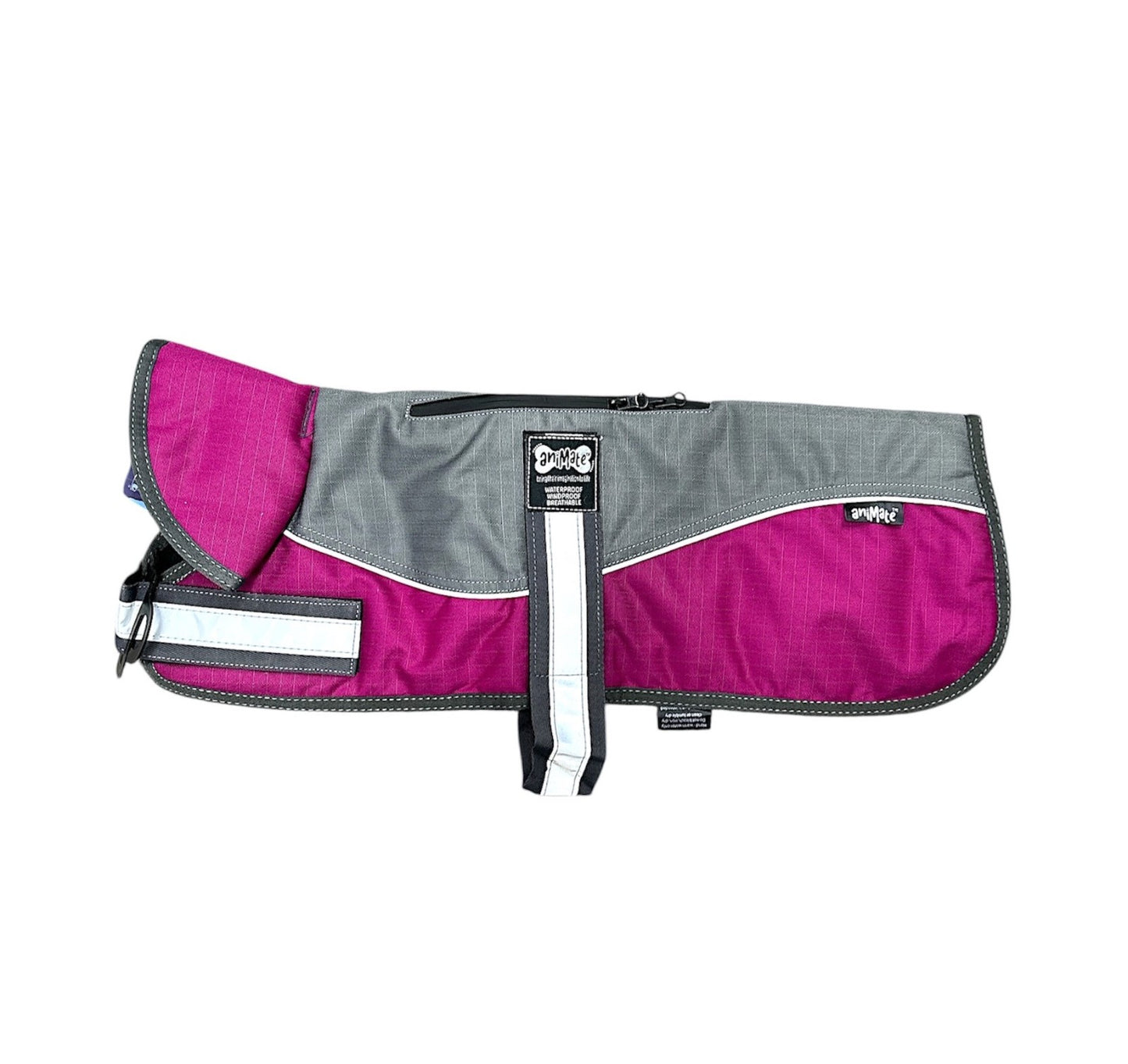 Animate Reflective Grey/Raspberry Padded Waterproof Coat 14"