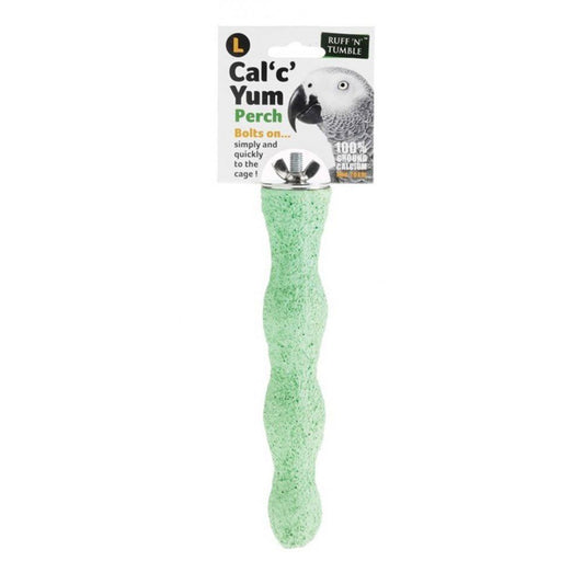 Cal C Yum Calcium Bird Perch – Large, Green | Strengthens Beak & Claws