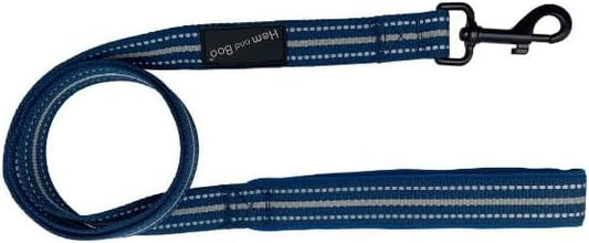 Hem & Boo Sports Padded Lead Blue Large 120cm x 1"