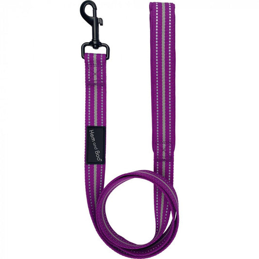 Hem & Boo Sports Padded Lead Purple M/L 120cm x 1"