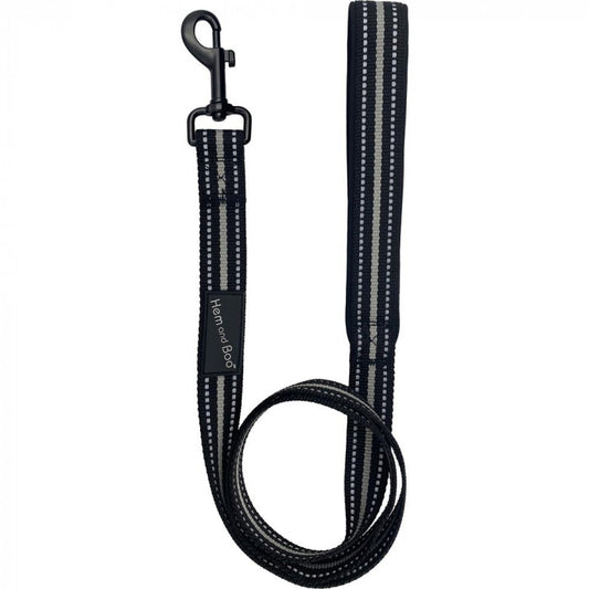 Hem & Boo Sports Padded Lead Black M/L 120cm x 1"