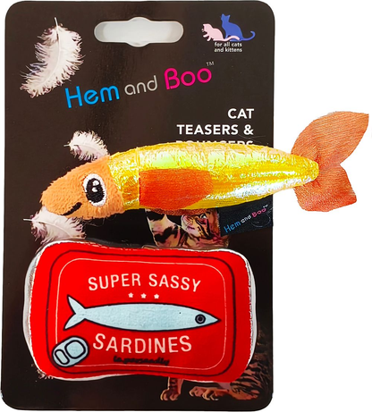 Hem & Boo Shine Fabric Fish With Sardine Tin