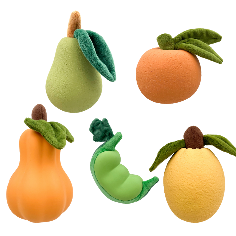1x Hem & Boo Latex Plush Fruit & Veg Assorted