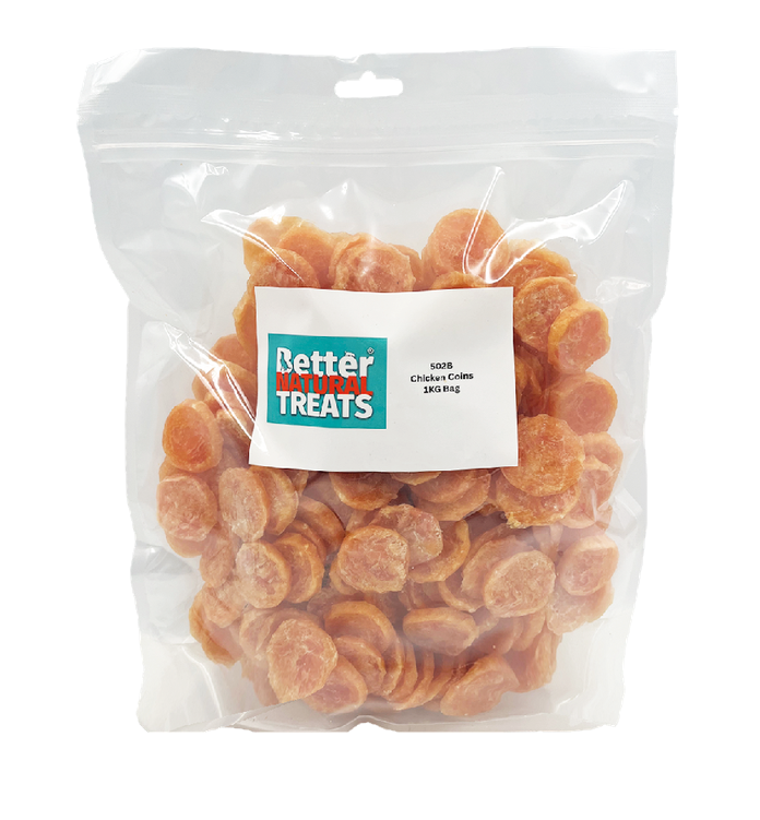Better Natural Treats Chicken Coins Dog Treats 1kg