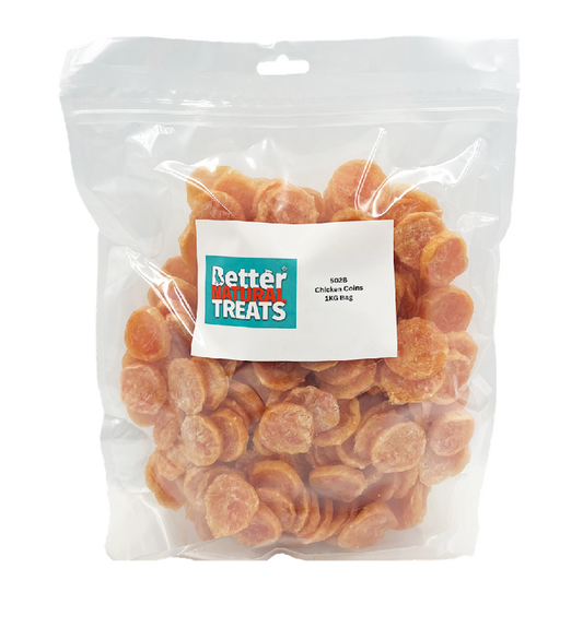 Better Natural Treats Chicken Coins Dog Treats 1kg