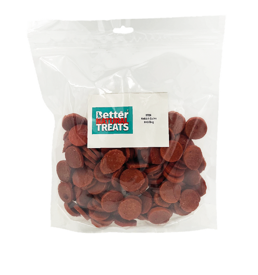 Better Natural Treats Rabbit Coins Dog Treats 1kg