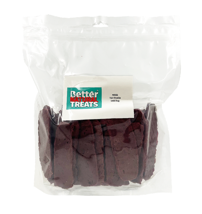 Better Natural Treats Yak Steaks Dog Treats 1kg