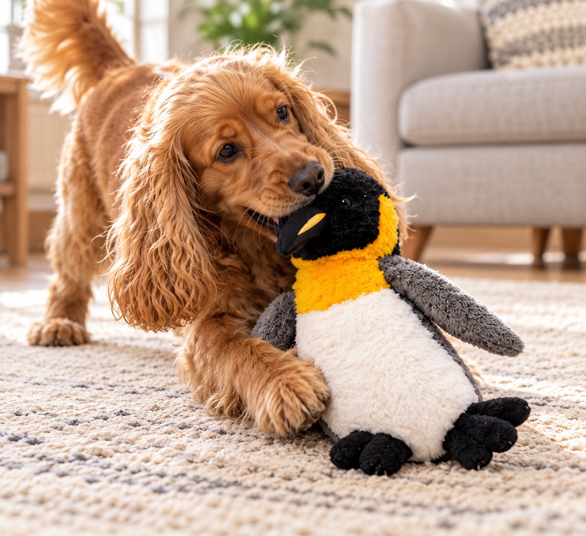 Hem & Boo Winter Toy King Penguin Soft Squeaky Dog Toy