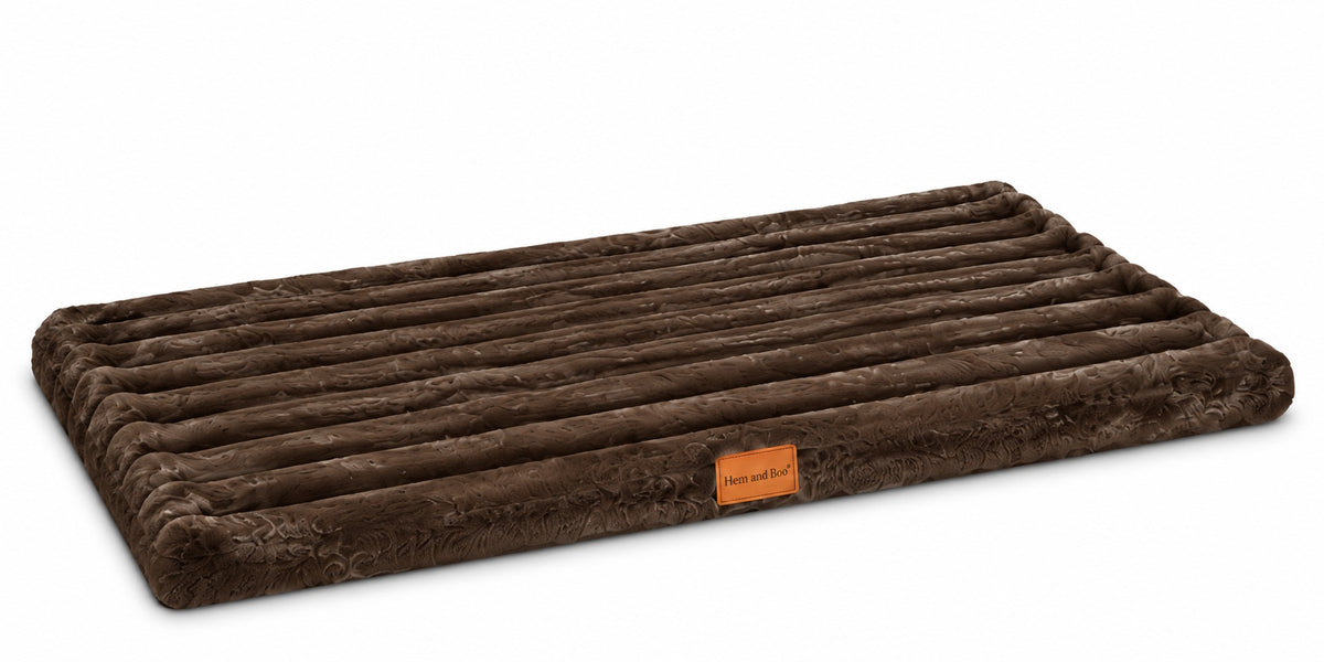 Hem & Boo Superplush Dog Mat Brown S 75 x 50 x 4cm