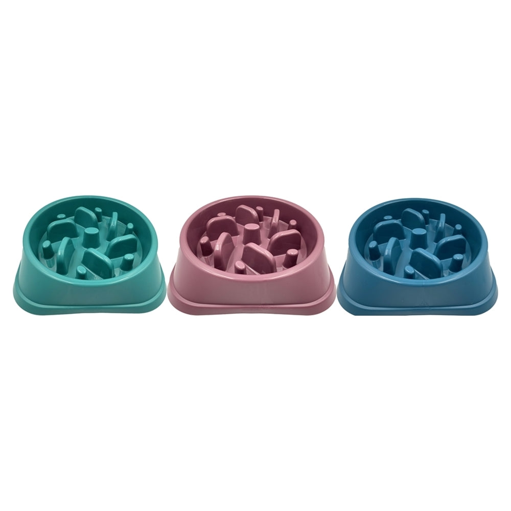 1x Hem & Boo Anti Gulp Slow Feeder Bowl Med/Lge Assorted Colours
