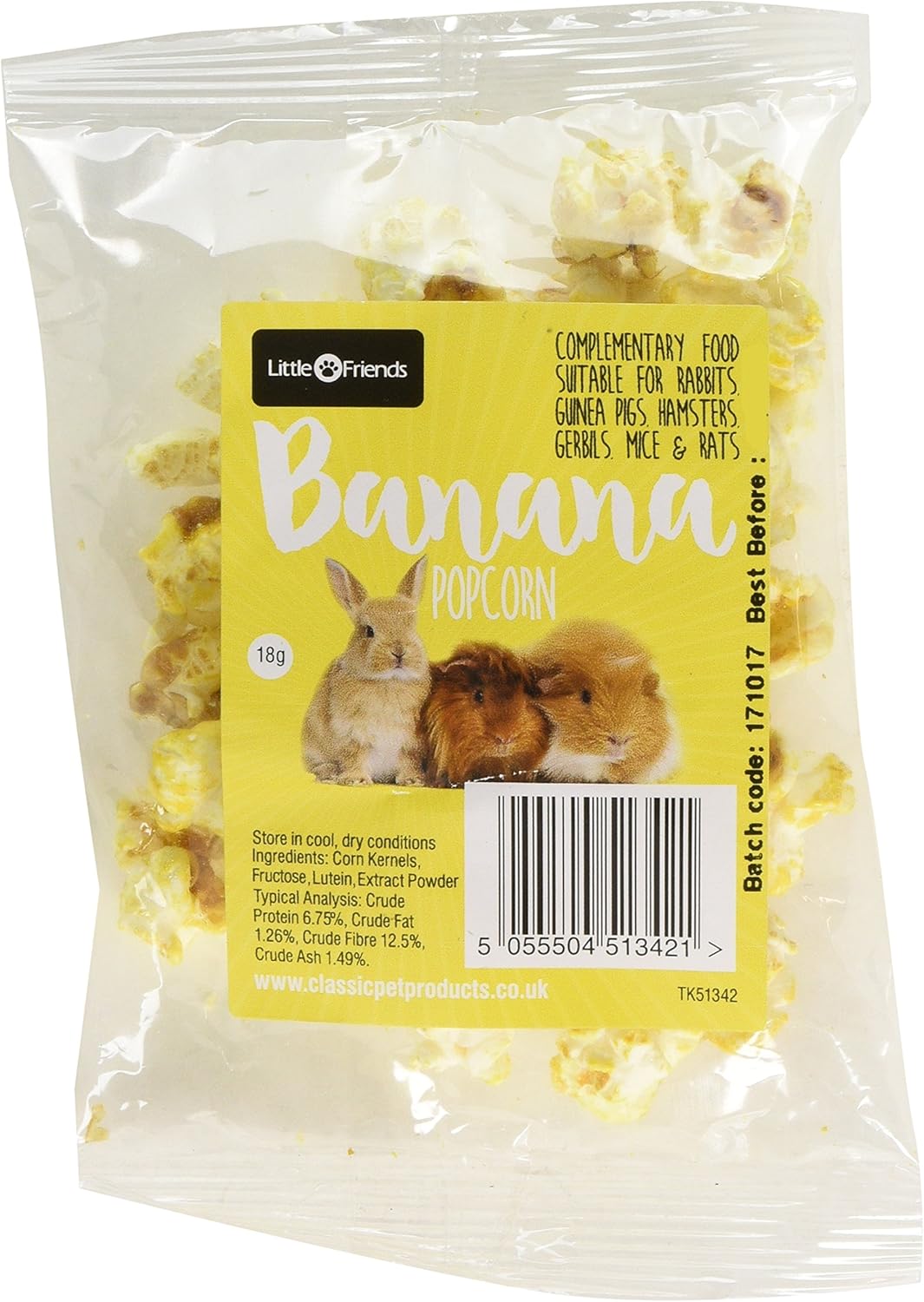 Little Friends Small Animal Banana Popcorn 18g