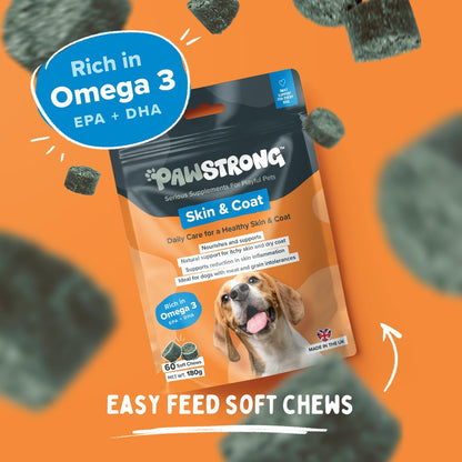 Pawstrong Skin & Coat Supplement For Dogs 180g