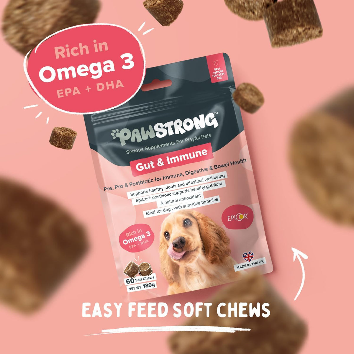 Pawstrong Gut & Immune Supplement For Dogs 180g