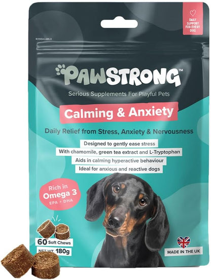 Pawstrong Calming & Anxiety Supplement For Dogs 180g