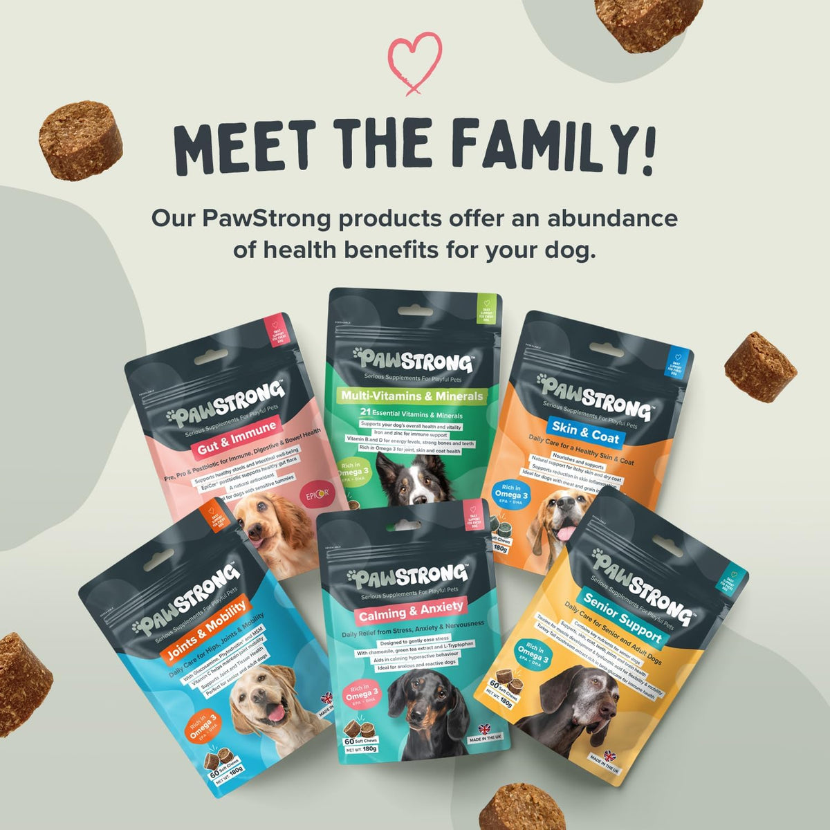Pawstrong Calming & Anxiety Supplement For Dogs 180g