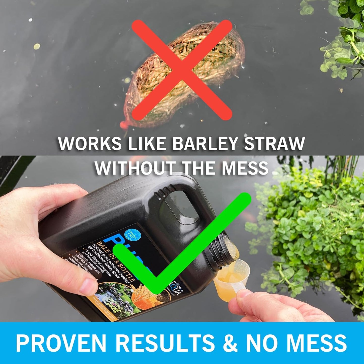 Evolution Aqua Pure Bale In A Bottle Barley Straw For Ponds With Beneficial Bacteria 500ml