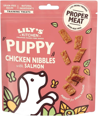 Lilys Kitchen Chicken Nibbles With Salmon Puppy Treats 70g