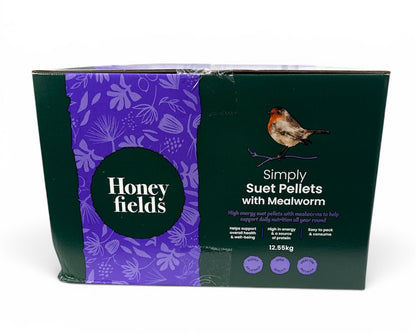 Honeyfields Wild Garden Bird Suet Pellets Bulk Mealworm Flavour 12.55kg