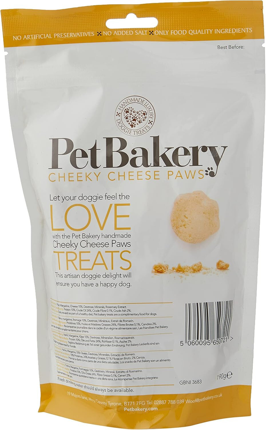 Pet Bakery Cheeky Cheese Paws 190g