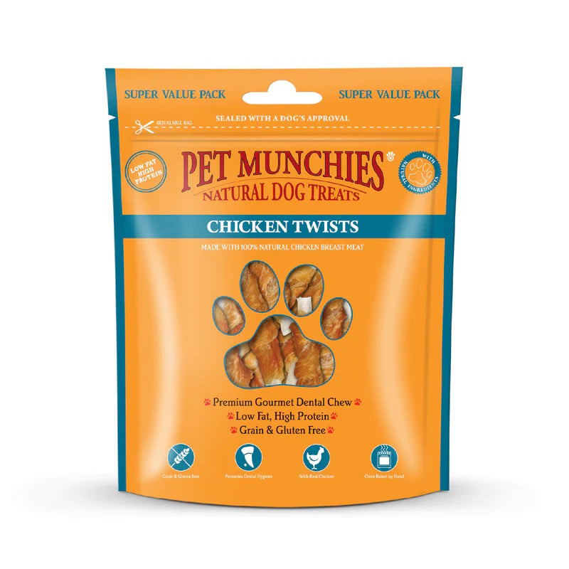 Pet Munchies Chicken Twists Dog Chew Treats 290g