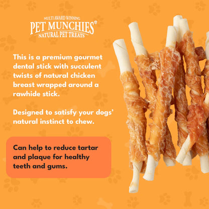Pet Munchies Chicken Twists Dog Chew Treats 290g