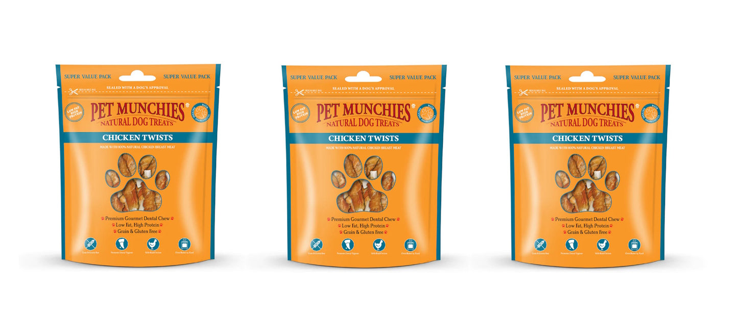 Pet Munchies Chicken Twists Dog Chew Treats 290g