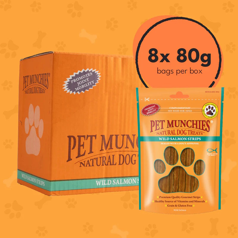 Pet Munchies Dog Treats Wild Salmon Strips 80g