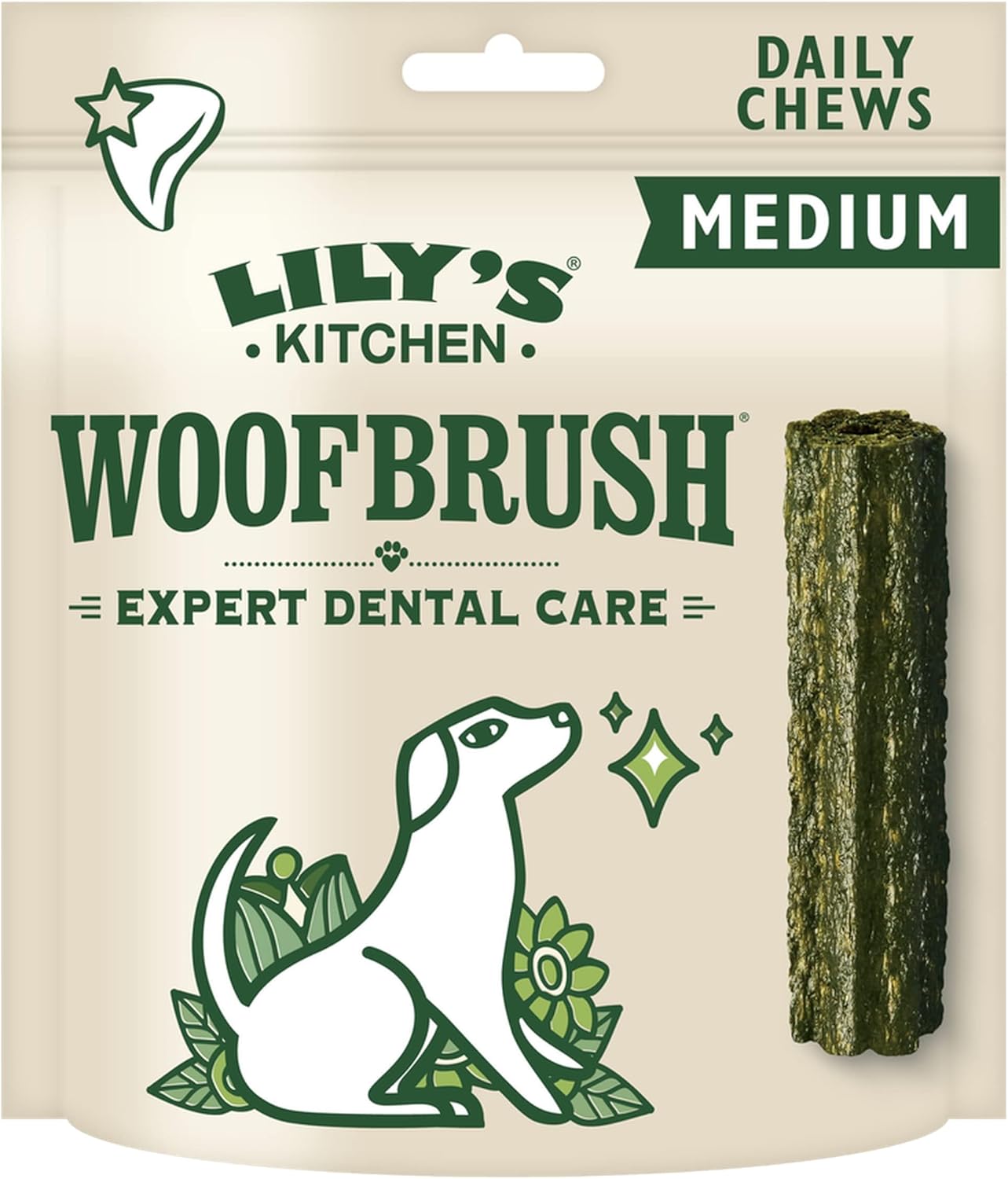 Lilys Kitchen Woof Brush Dental Chew Medium 7 Pack