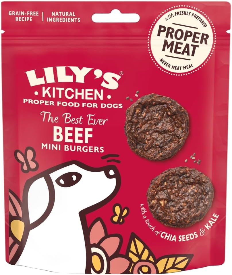 Lilys Kitchen Mini Beef Burgers Grain Free Dog Treats 70g