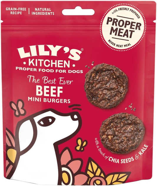 Lilys Kitchen Mini Beef Burgers Grain Free Dog Treats 70g