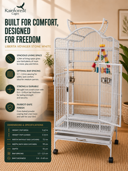 Liberta Voyager Large Bird Cage Stone On Castors
