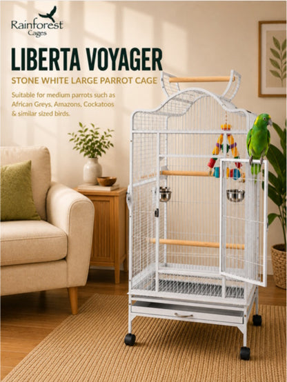 Liberta Voyager Large Bird Cage Stone On Castors