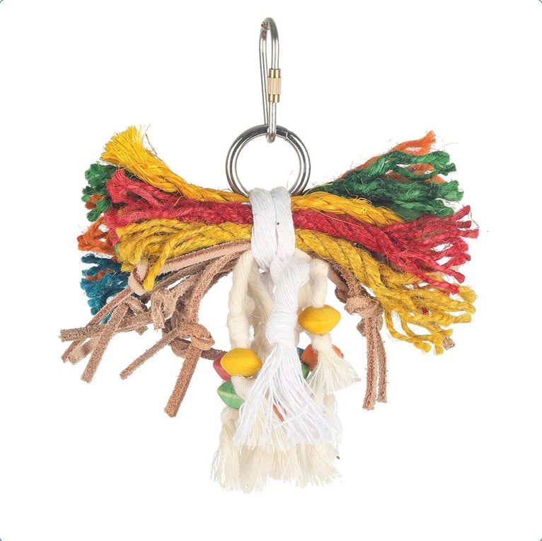 Sky Pets Leather & Rope Kabob Parrot Preening Toy