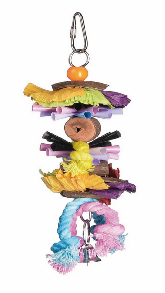 Party Time Straw & Rope Bird Toy