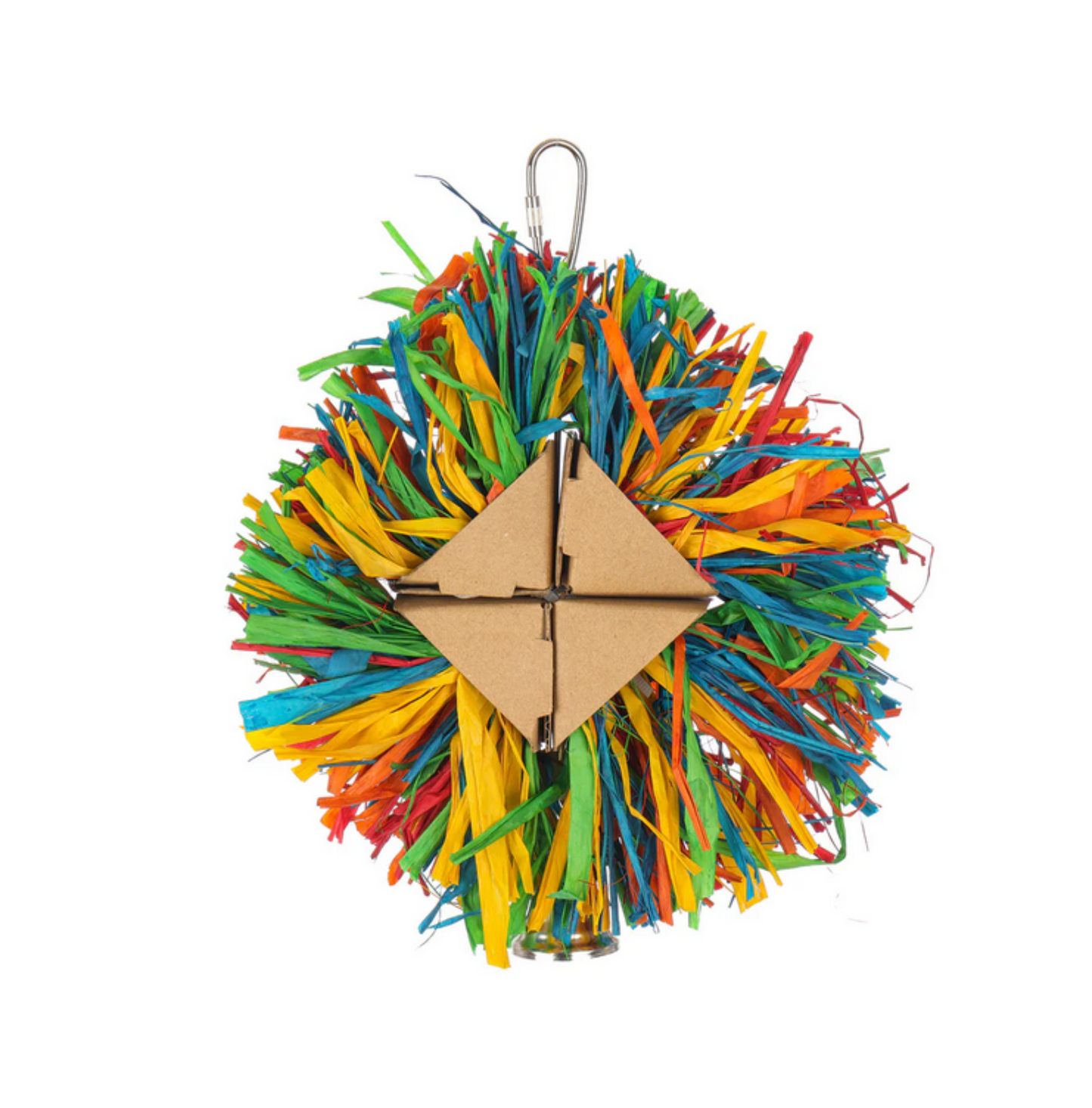 Rainbow Raffia Bird Preening Toy