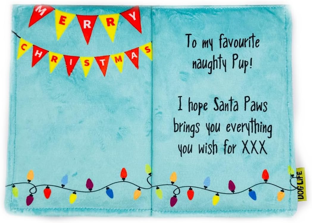 Dog Life Dear Santa Plush Christmas Card
