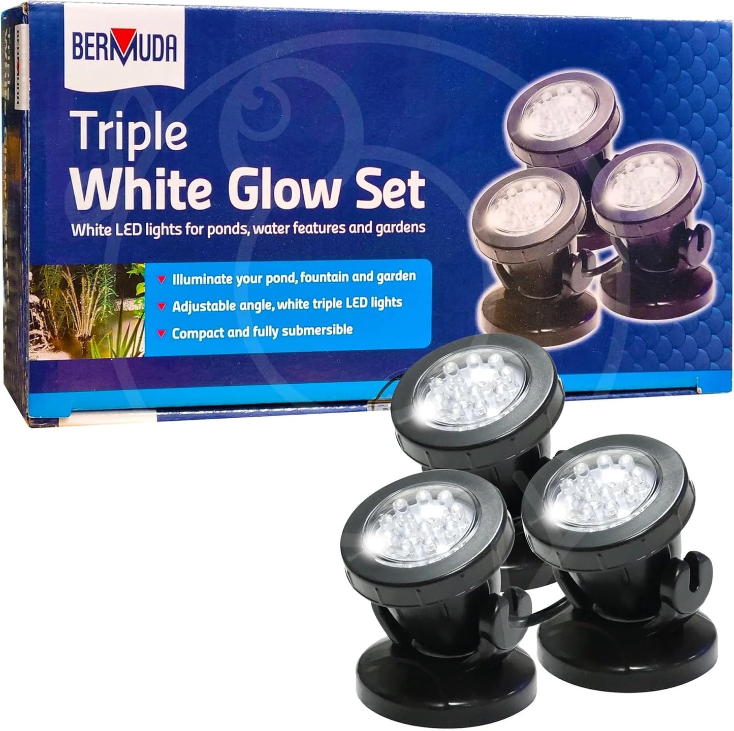 Bermuda Submersible LED Spotlights (3 Lights) – Warm White Pond Lighting