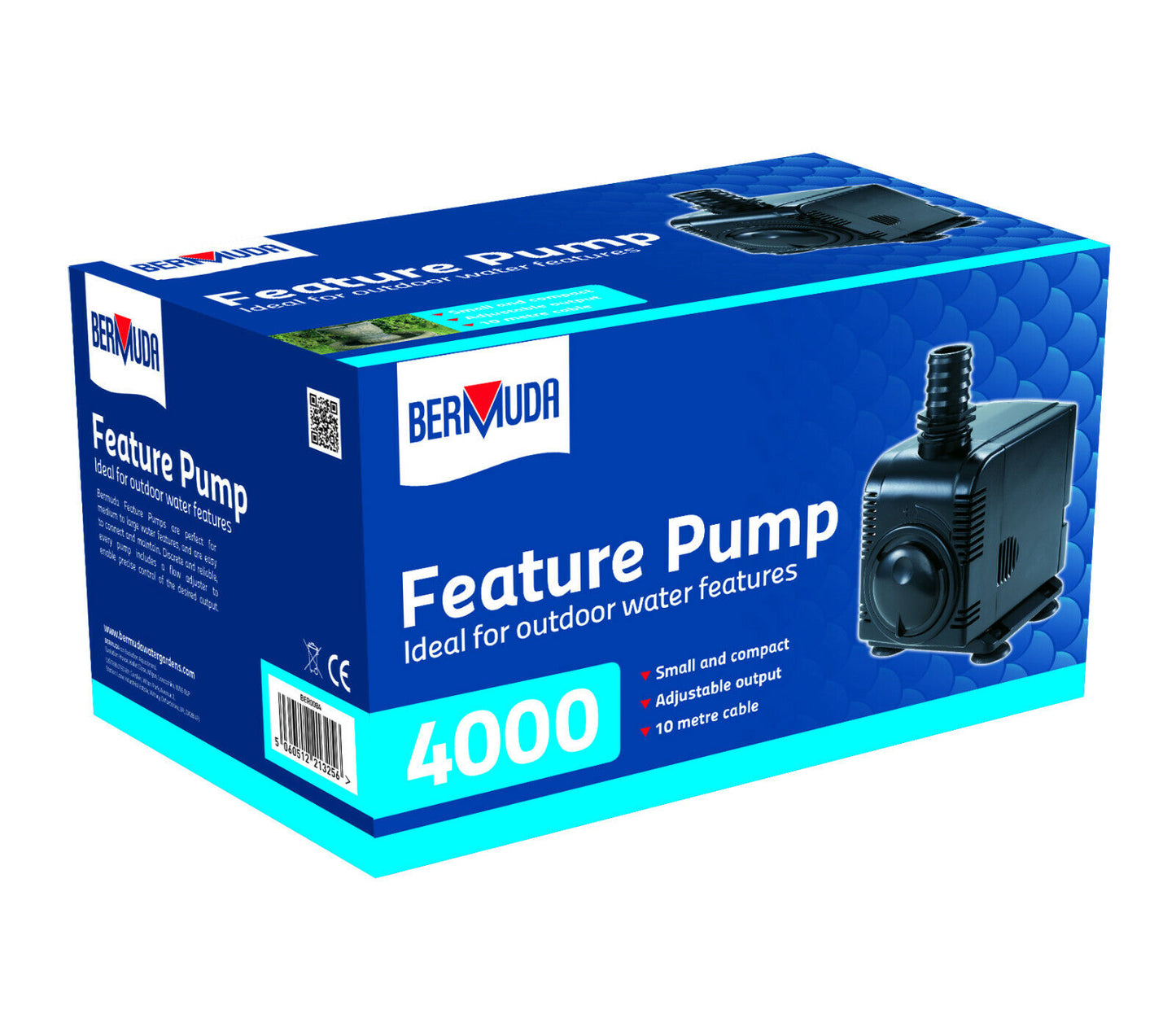 Bermuda Water Feature Pump Small Compact With Flow Adjuster 4000LPH