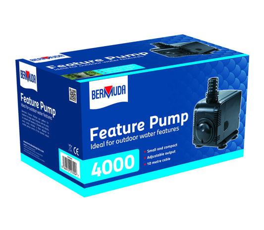 Bermuda Water Feature Pump Small Compact With Flow Adjuster 4000LPH