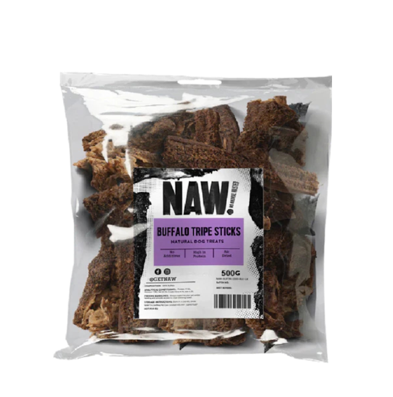 Naw! Buffalo Tripe Sticks Natural Dog Chews 500g